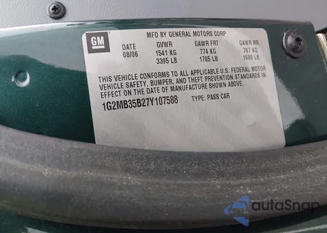 2007 Pontiac Solstice from USA, damaged, VIN 1G2MB35B27Y107588